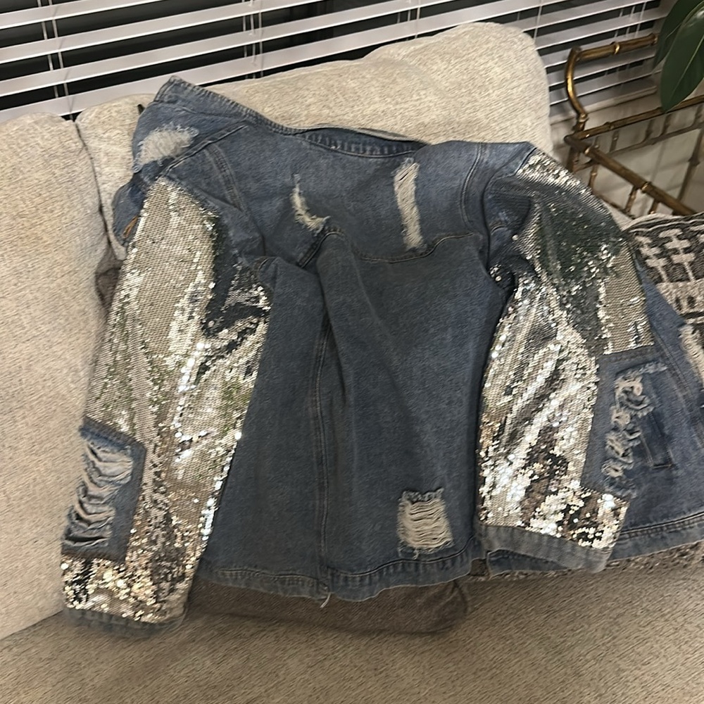 Unique Size Large Denim Macron Jacket - image 7